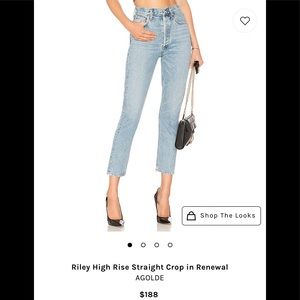 Agolde Riley High Rise Straight Crop in Renewal